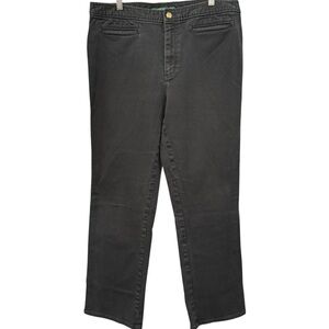 Lauren Jeans Co. Ralph Lauren Women’s Size 14 Black Straight Leg Stretch Pants